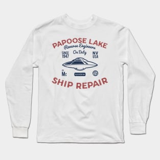 Flying Saucer Papoose Lake Ship Repair Funny UFO Long Sleeve T-Shirt